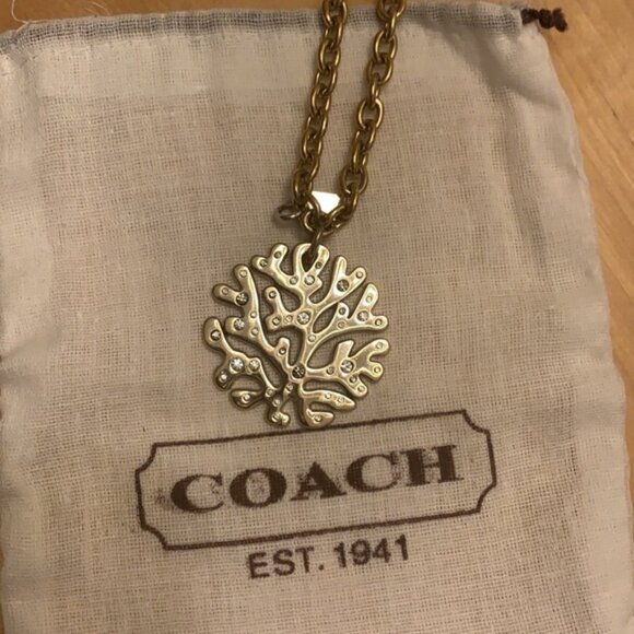 Coach pavé coral gold necklace - Picture 6 of 6